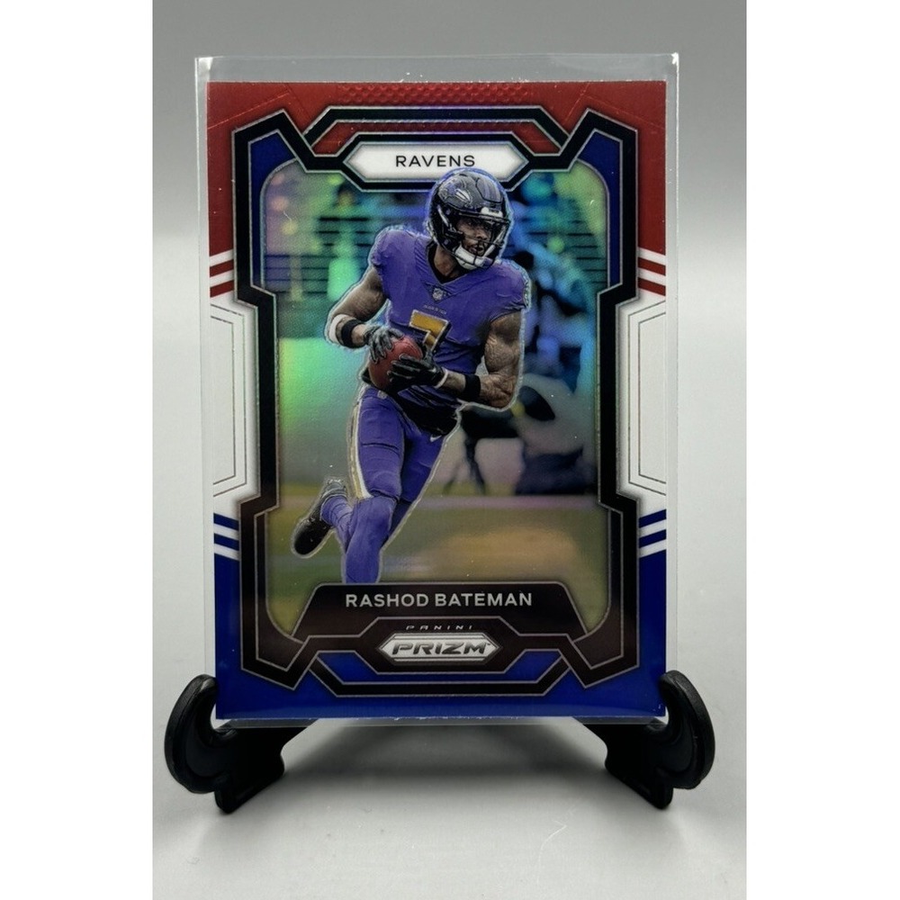2023 Panini Prizm #20 Rashod Bateman Red White and Blue Baltimore Ravens